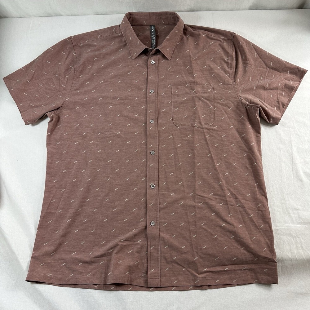 Vuori Tan Patterned Casual Button Down Shirt